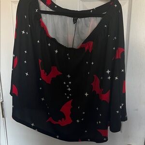 SHEIN Curve Black and Red Bat Skirt